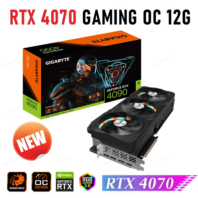 

Gigabyte RTX­­ 4070 GAMING OC 12G Nvidia RTX4070 GPU Desktop GDDR6X Graphics 192 Bit 2565 MHz PCI-E 4.0 16 Pin Support AMD Intel