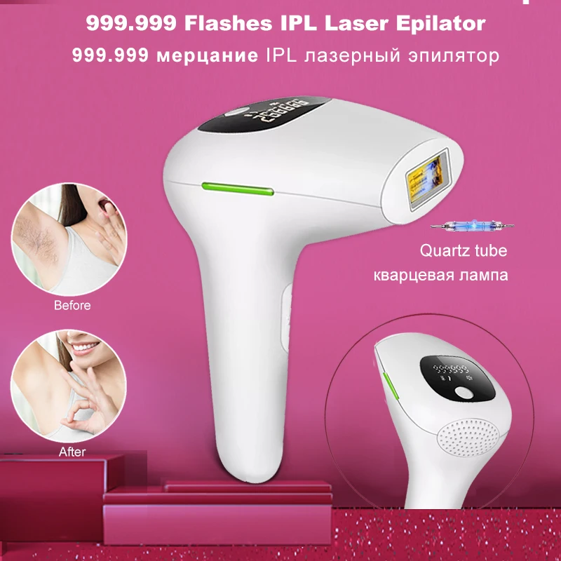 999900 Flashes 5 Levels Laser Epilator Permanent IPL Photoepilator Hair Removal Depiladora Painless Electric Epilator