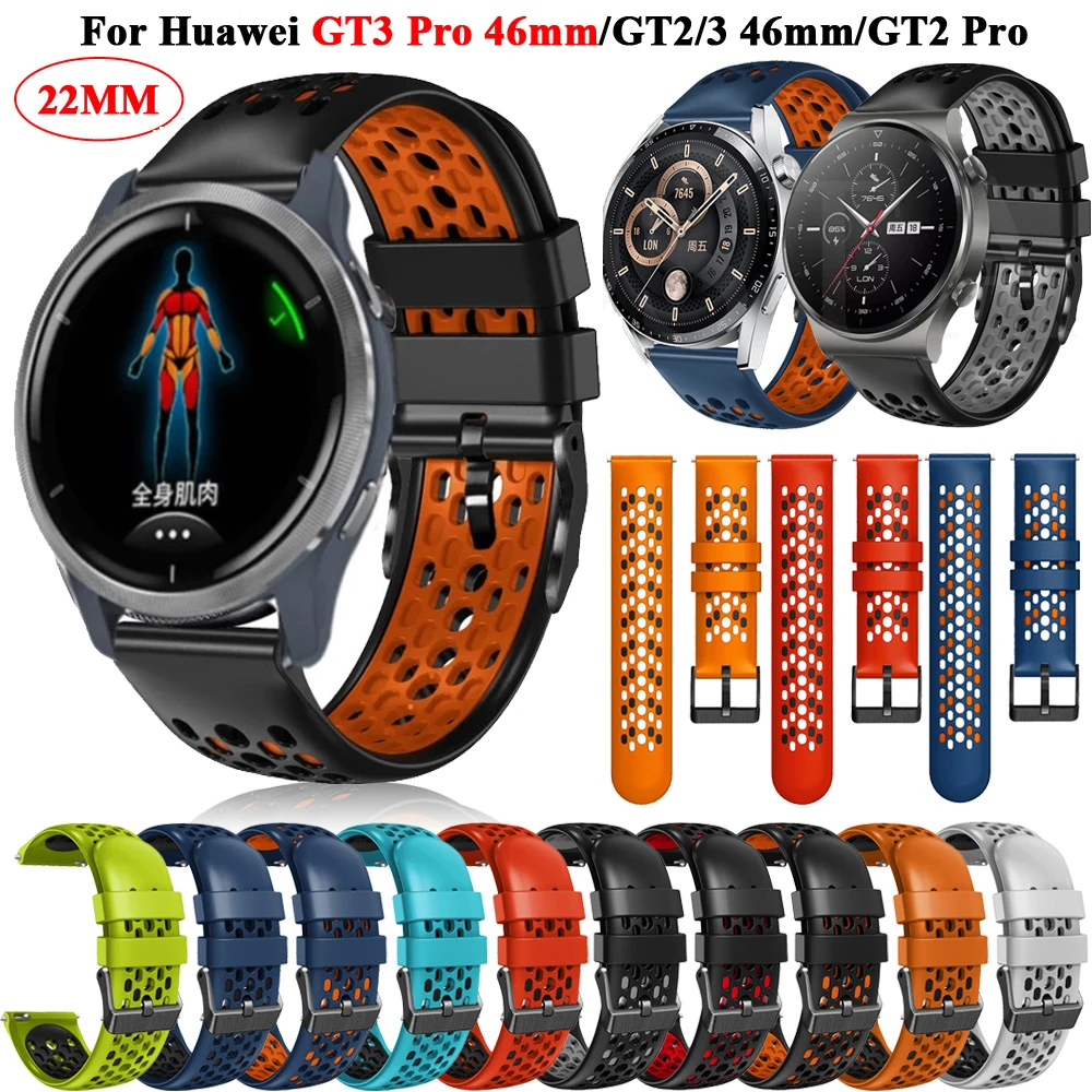 

22mm Replacement Silicone Strap For Huawei GT3 Pro 46mm GT2 Pro GT 3 46mm Band For Watch3 Pro Smartwatch Wristband Bracelet Belt