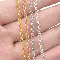 1 meters fashion 3 2mm iron metal rolo chain for diy necklace bracelet materials handmade chain jewelry findings supplies