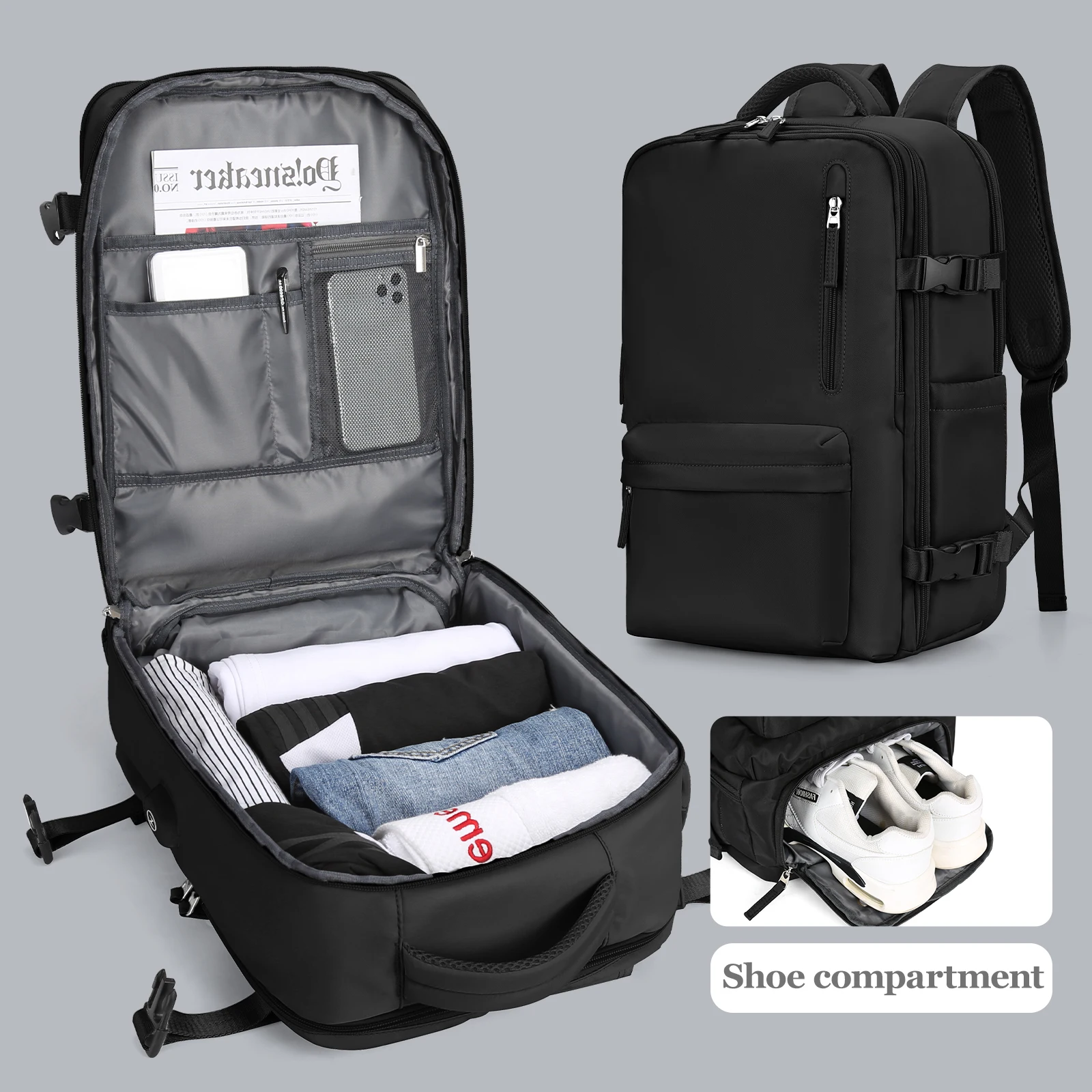   Travel Laptop Backpack, Business Anti Theft Durable Carry On Backpack with USB Port, Water Resistant College Bag for Men Women 