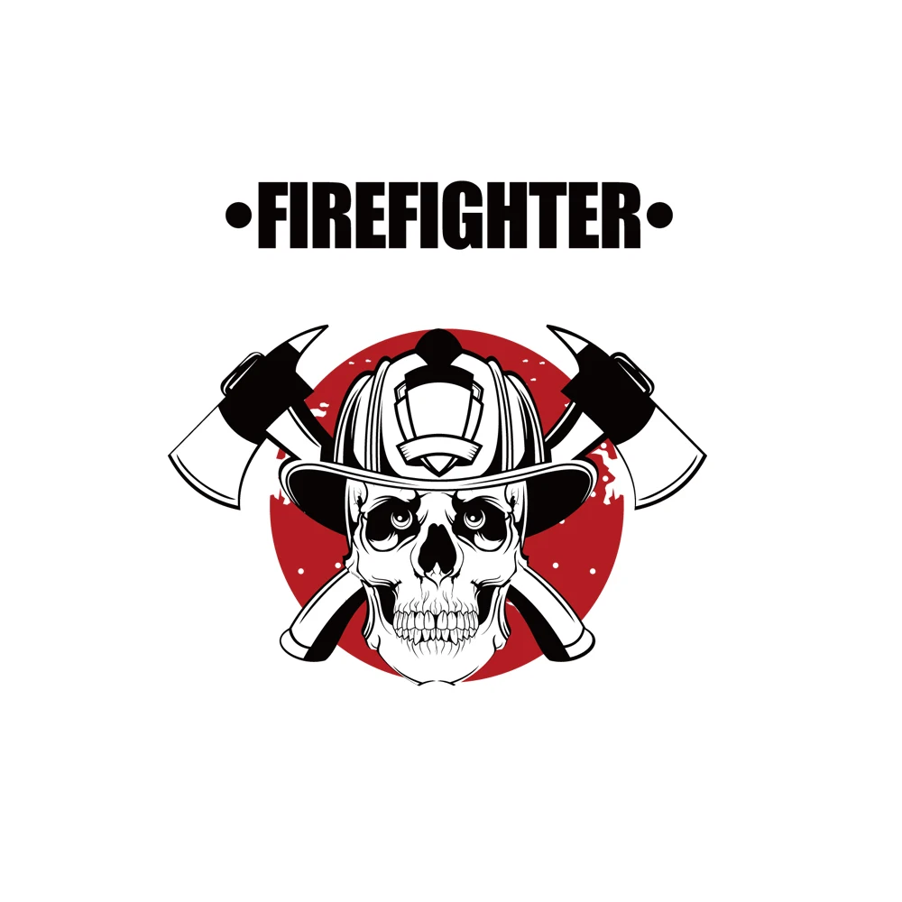 

Firefighter Skull Personality Car Stickers Bumper Motorcycle Creative Vinyl Motorcycle Decoration Car-styling Decals.