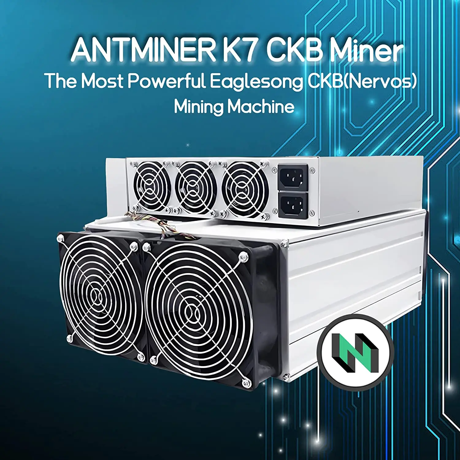 Фото Купи 2 ПОЛУЧИ 1 бесплатно Antminer K7 63.5TH/S CKB Miner 3080 Вт Eaglesong CKB Майнер машина со встроенным блоком питания-новый №1
