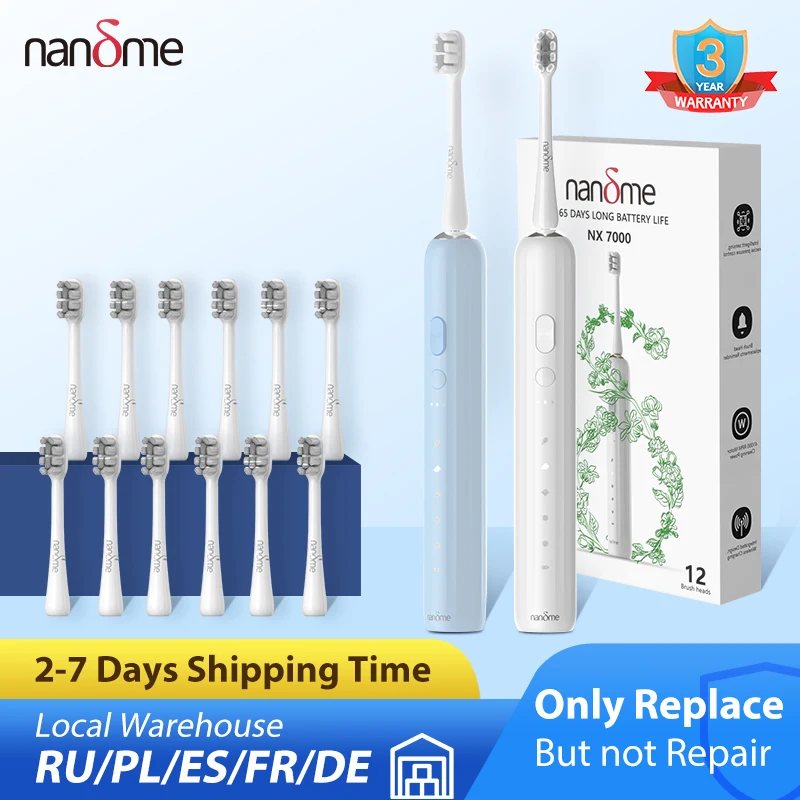  Nandme NX7000 электрическая зубная щетка ультразвуковая IPX7 водонепроницаемая умная зубная щетка 365 дней сильная выносливость 15x режим очист…