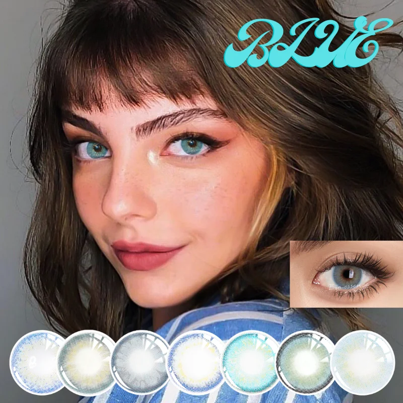 

Bio-essence 1 Pair Color Blue Contact Lenses Beautiful Yearly Contacts Lenses for Party Lens Eyes