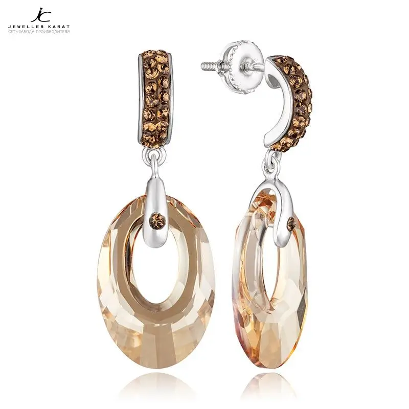 Серьги серебряные c кристаллами Swarovski арт. 0368C0259