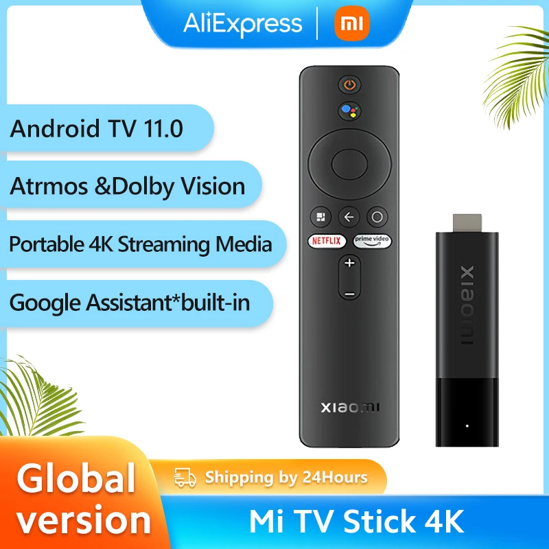 2022 Xiaomi Mi TV Stick 4K глобальная версия Stream in Google Assistant * Встроенный Android 11 2 ГБ 8