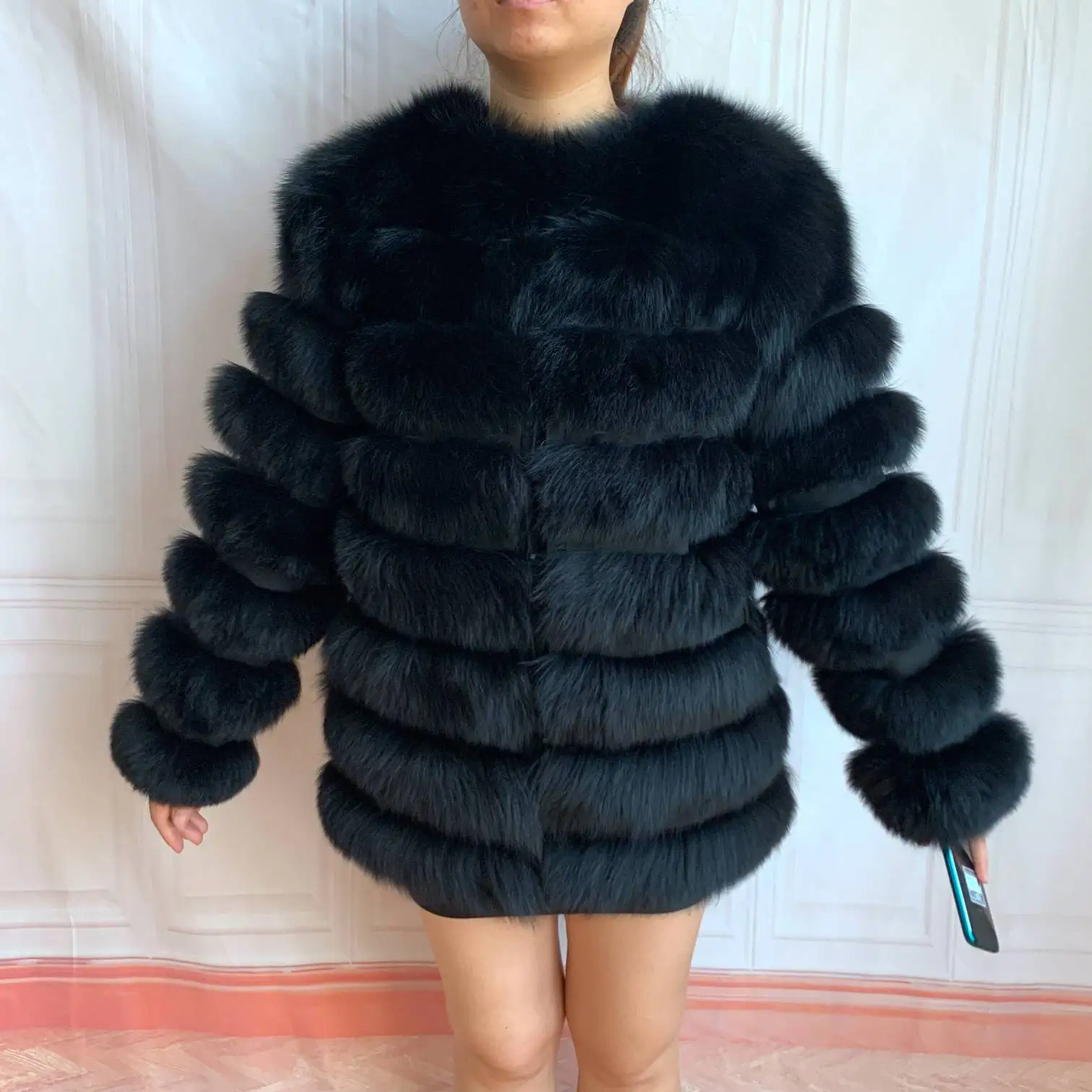 NEW 100% Real fur real fur fox coat outfit long sleeves quality silver fox women winter warm thick natural fox fur coats