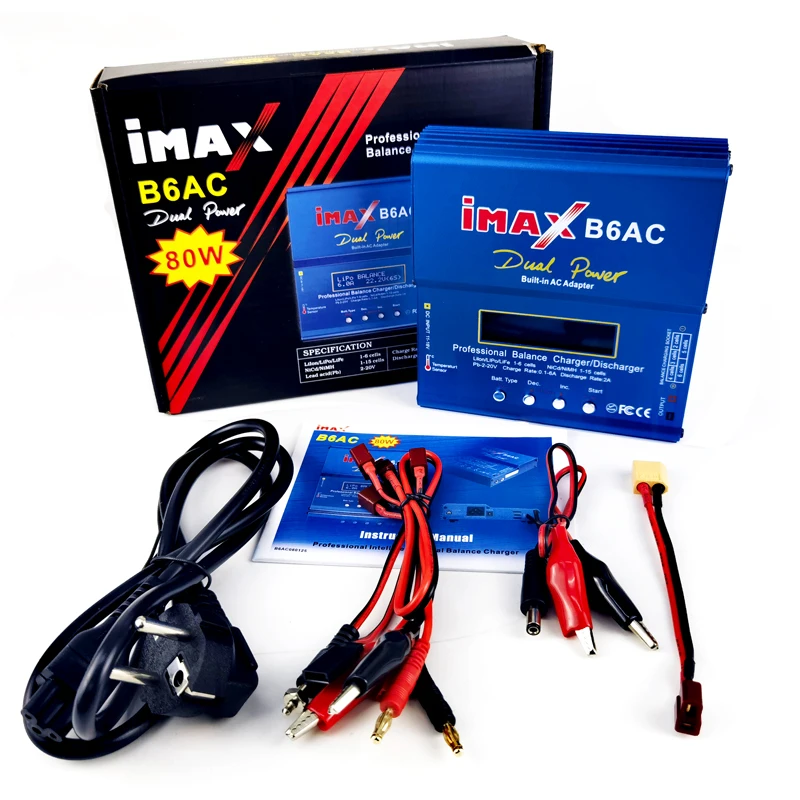

iMAX B6 AC RC Charger 80W B6AC 6A Balance Charger Digital LCD Screen Li-ion LiFe Nimh Nicd PB Lipo Battery Discharger