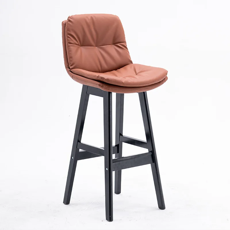 

Стул из массива дерева, высокий стул, дизайнерский современный минималистичный домашний кассовый аппарат, передняя подъемная спинка, бар