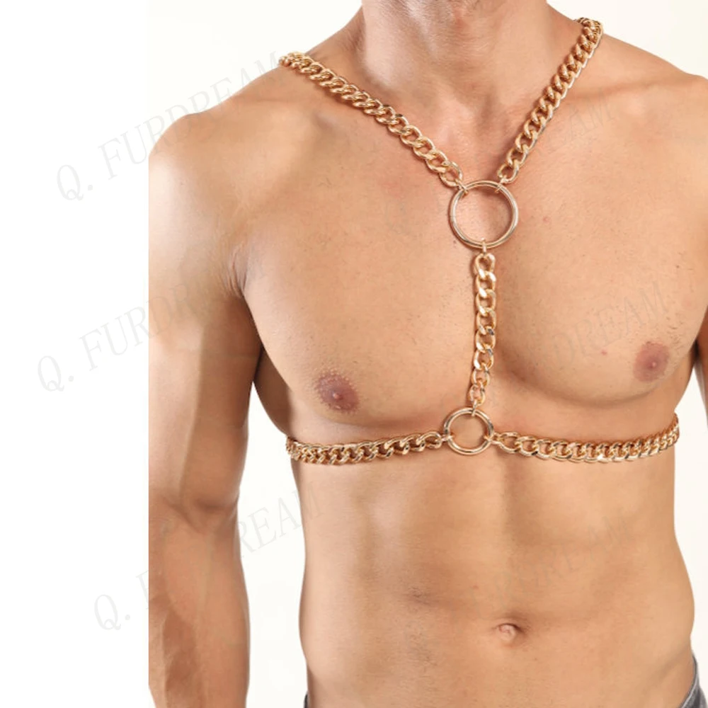 Мужской нагрудный костюм для гомосексуалистов черный регулируемый бандаж