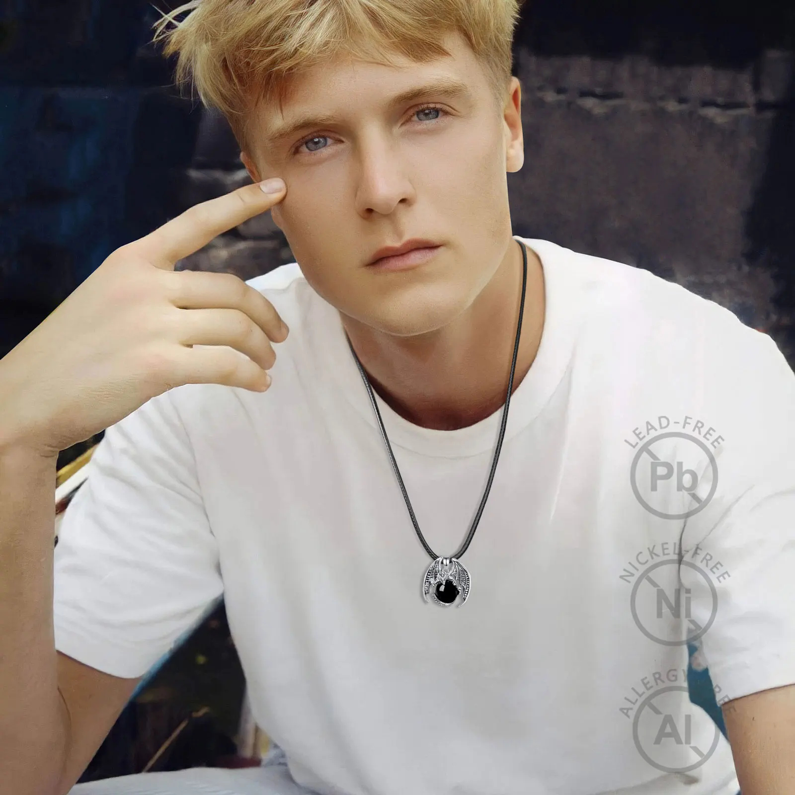 Ожерелье Eudora Gragon шар из обсидиана винтажное панк энергетическое