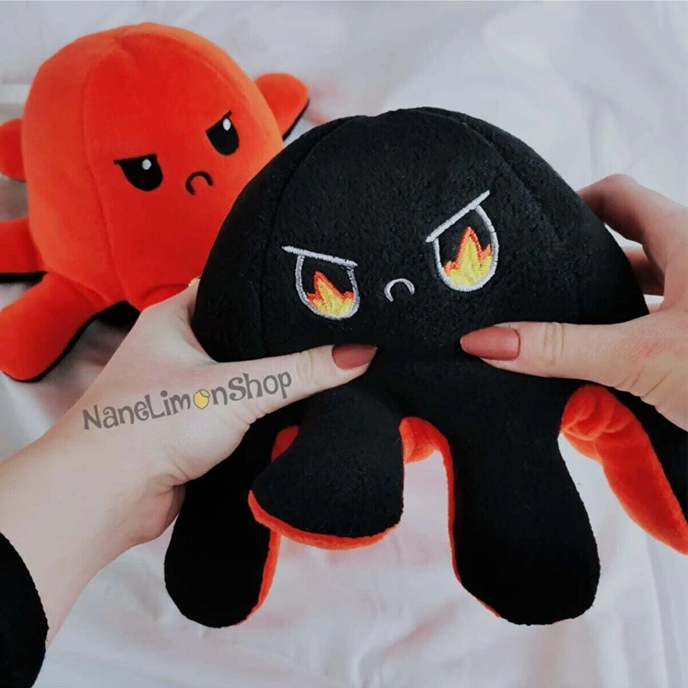 Mode Changing Octopus Plush Pillow Batik Special Series Soft Fabric Angry And Very Angry Quality Fabric