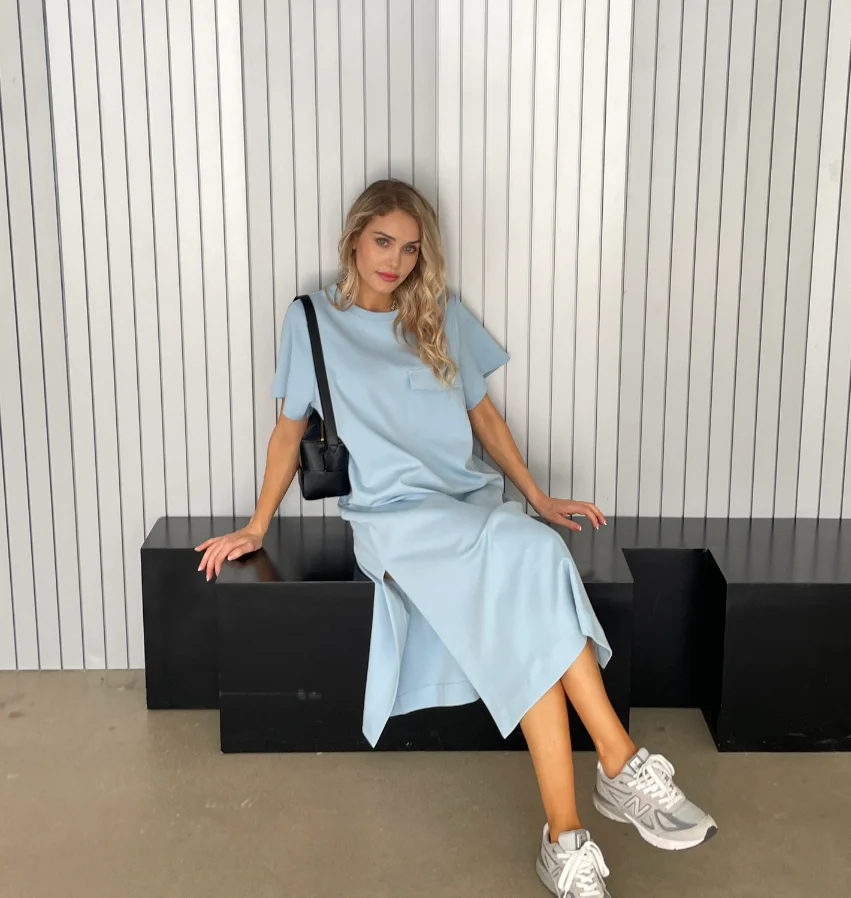 Женское длинное платье с карманами Wihte