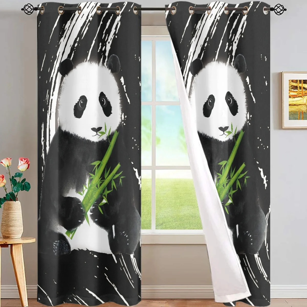 

Мультяшные панды различные стили печать украшения высокое качество полиэстер ткань занавески Блэкаут спальня детская комната шторы