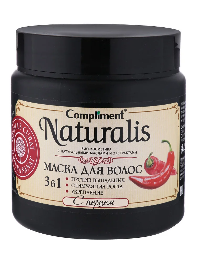 Маска для волос Compliment Naturalis 3 в 1 с перцем 500 мл