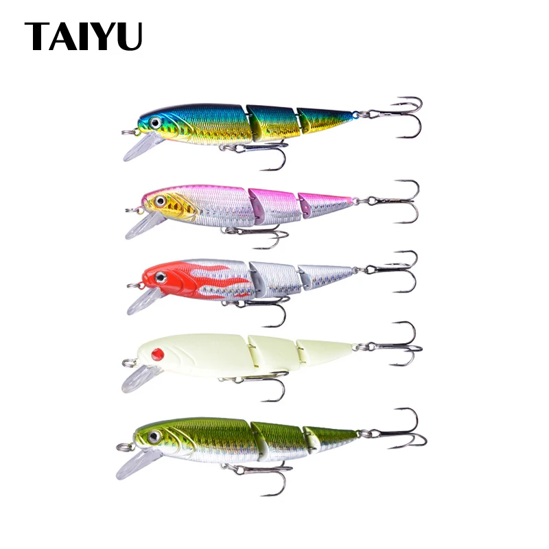 

TAIYU 3 Sections Jointed Fishing Lure 11cm Floating minnow fishing lures Wobblers for pike crankbait vatalion Artificial bait