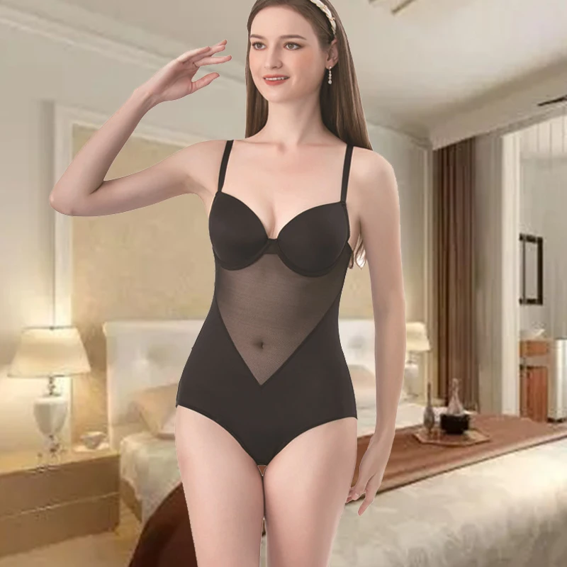

Wear free bra, bra, slimming abdominal clothes, waist and hip lifting body shaping clothes, integrated mesh suspender underwear