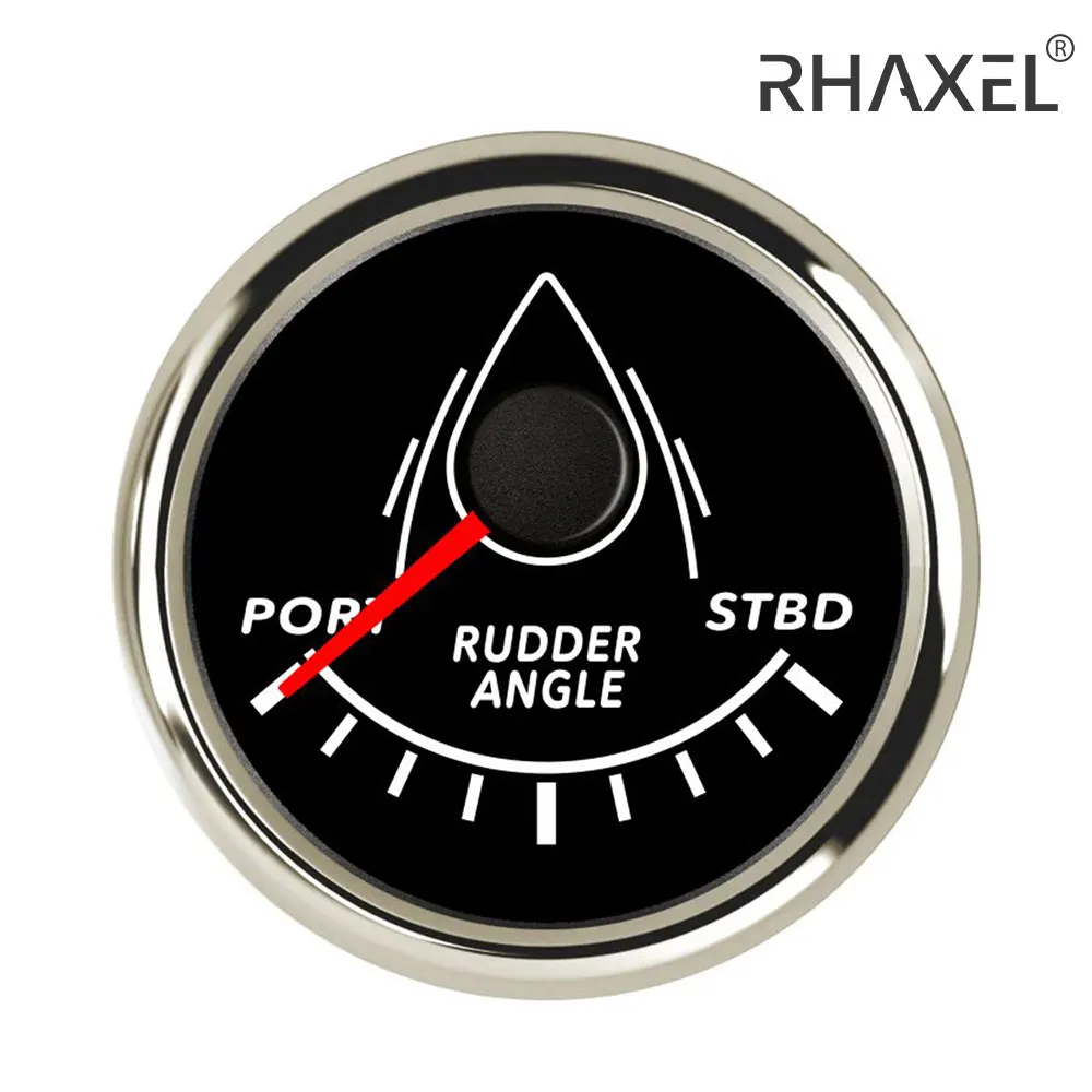 

RHAXEL Rudder Angle Indicator Gauge 0-190ohm 52mm with Red Backlight 9-32V for Marine Yachts Boat 85mm