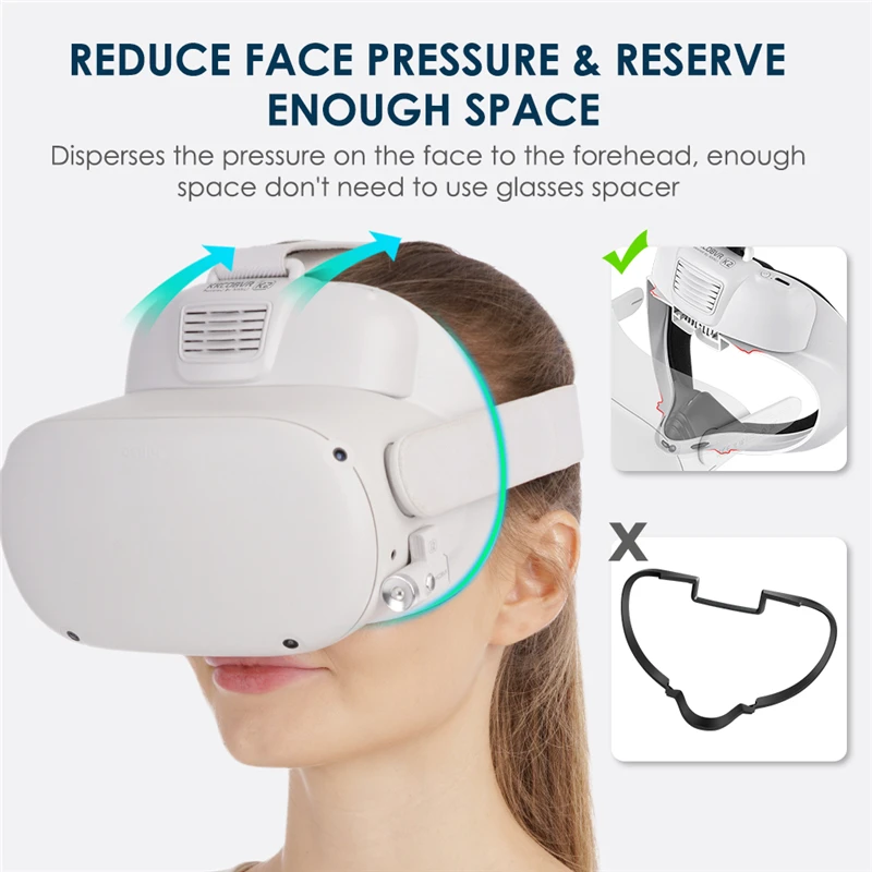 KKCOBVR K2 Cooling Fan for Quest 2 Relieve Lens Fogging 500mah Air Circulation Breathable Leather Facial Interface for Quest2