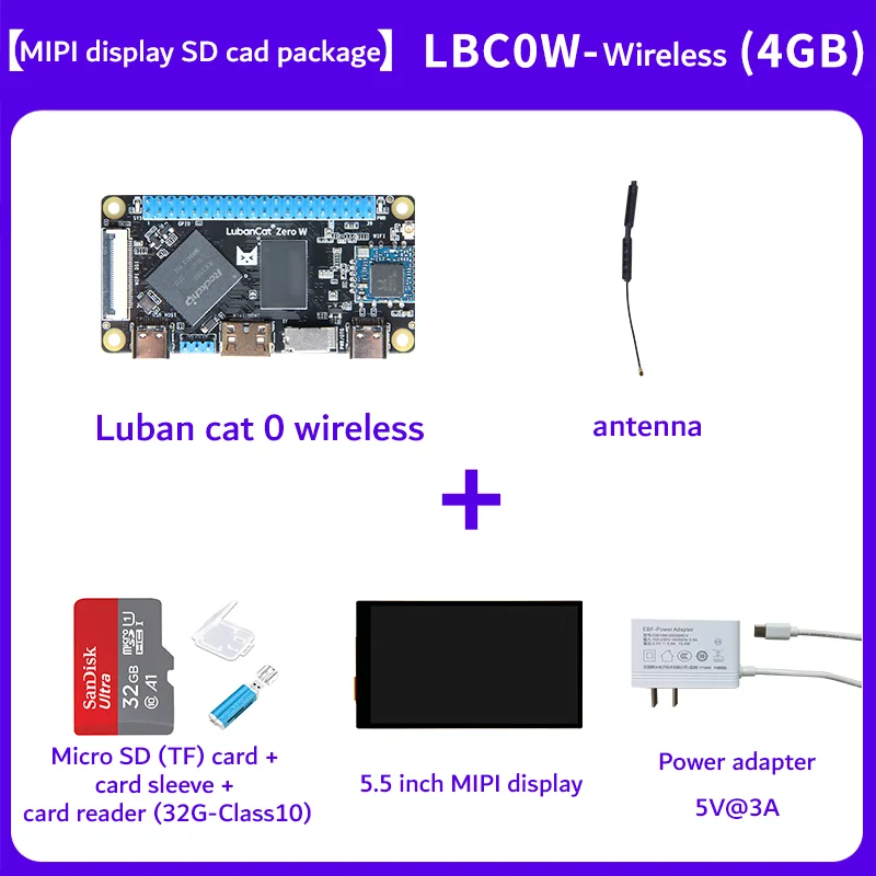 

Luбанкat с открытым исходным кодом, 0 Вт, компьютер с одной платой SBC, Raspberry berrypi, альтернатива 4G с дисплеем MIPI и SD-картой