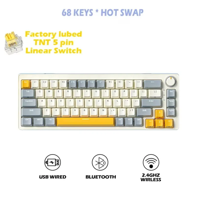 Клавиатура — игровая клавиатура Za68Pro Mini Edition полноклавишная беспроводная Bluetooth Pbt