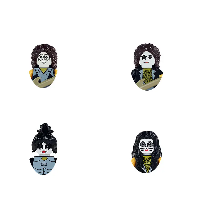 Одиночная фигурка Mini Marshmello Kiss Band - игрушка из кирпичиков для строительства моделей DIY, обучающая игрушка, подарок для детей.