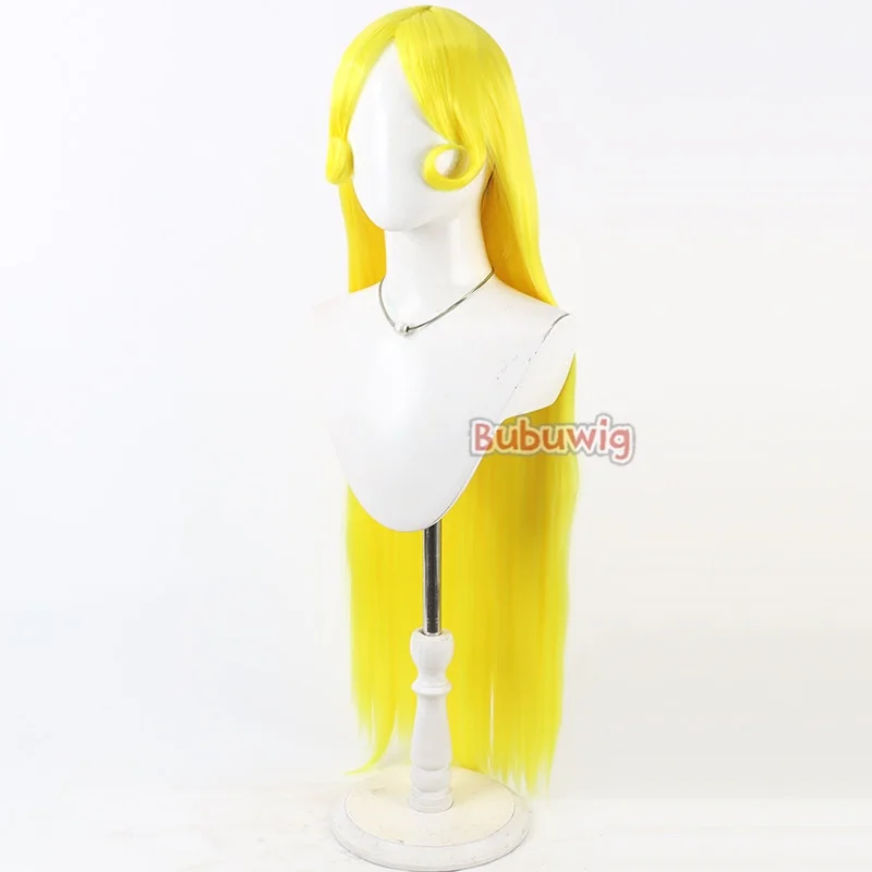 Фото Синтетические парики Bubuwig для косплея Maetel Galaxy Express 999, длинный прямой желтый парик Maetel на Хэллоуин, 100 см, термостойкий №3
