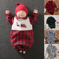 baby boy romper short sleeve soft cotton turn down collar plaid jumpsuits toddler costume infant jumpsuit onesie outfit