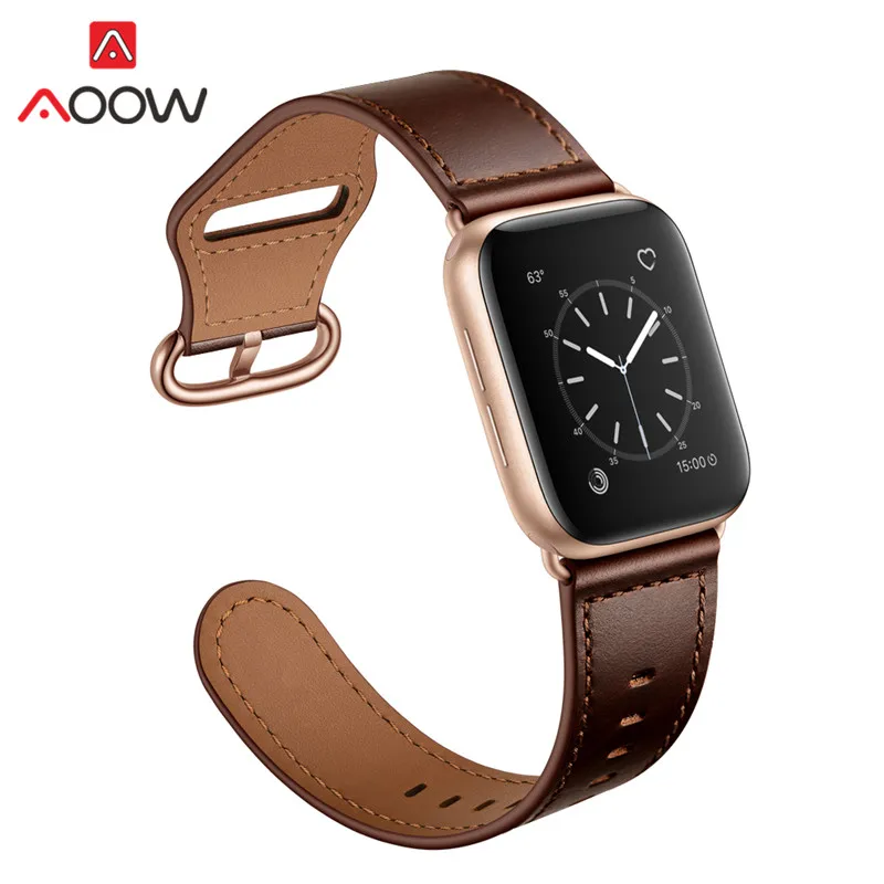 Genuine Leather Strap for Apple Watch iwatch 7 6 5 4 3 2 SE 38mm 42mm 41mm 40mm 44mm 45mm Men Women Crazy Horse Leather Band
