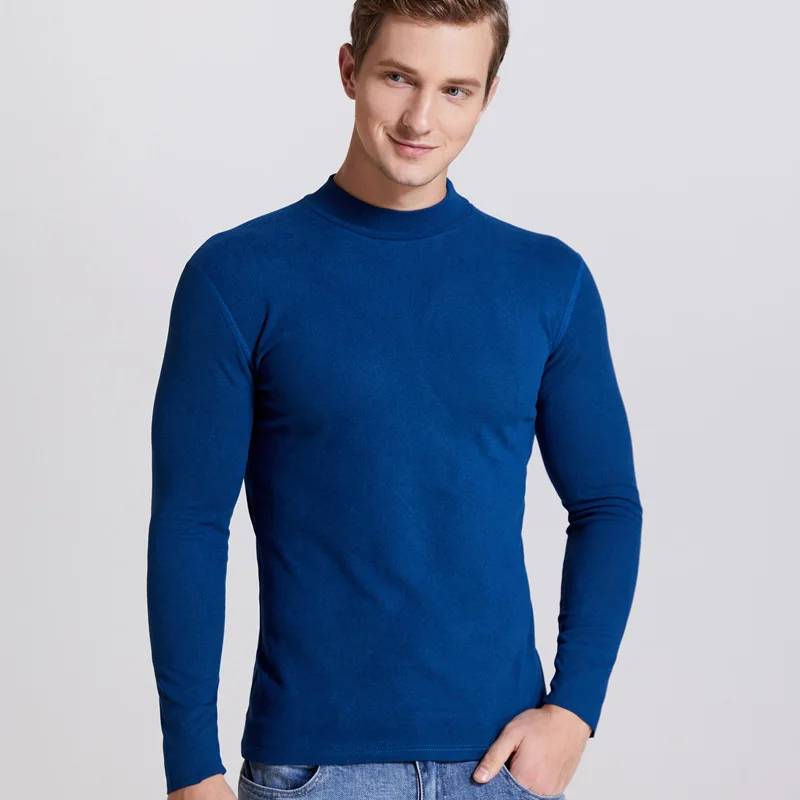 

new Jodimitty Winter Warm Half High Collar Fashion Thermal Underwear Men Mock Neck Basic T-shirt Blouse Pullover Long Sleeve Top