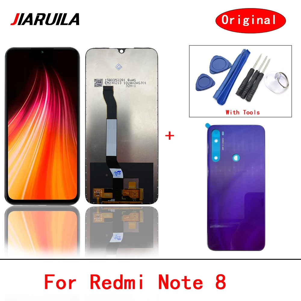 

6.3" Display For Xiaomi Redmi Note 8 LCD Display Touch Screen Digitizer Assembly With Back Battery Cover Replacement Parts