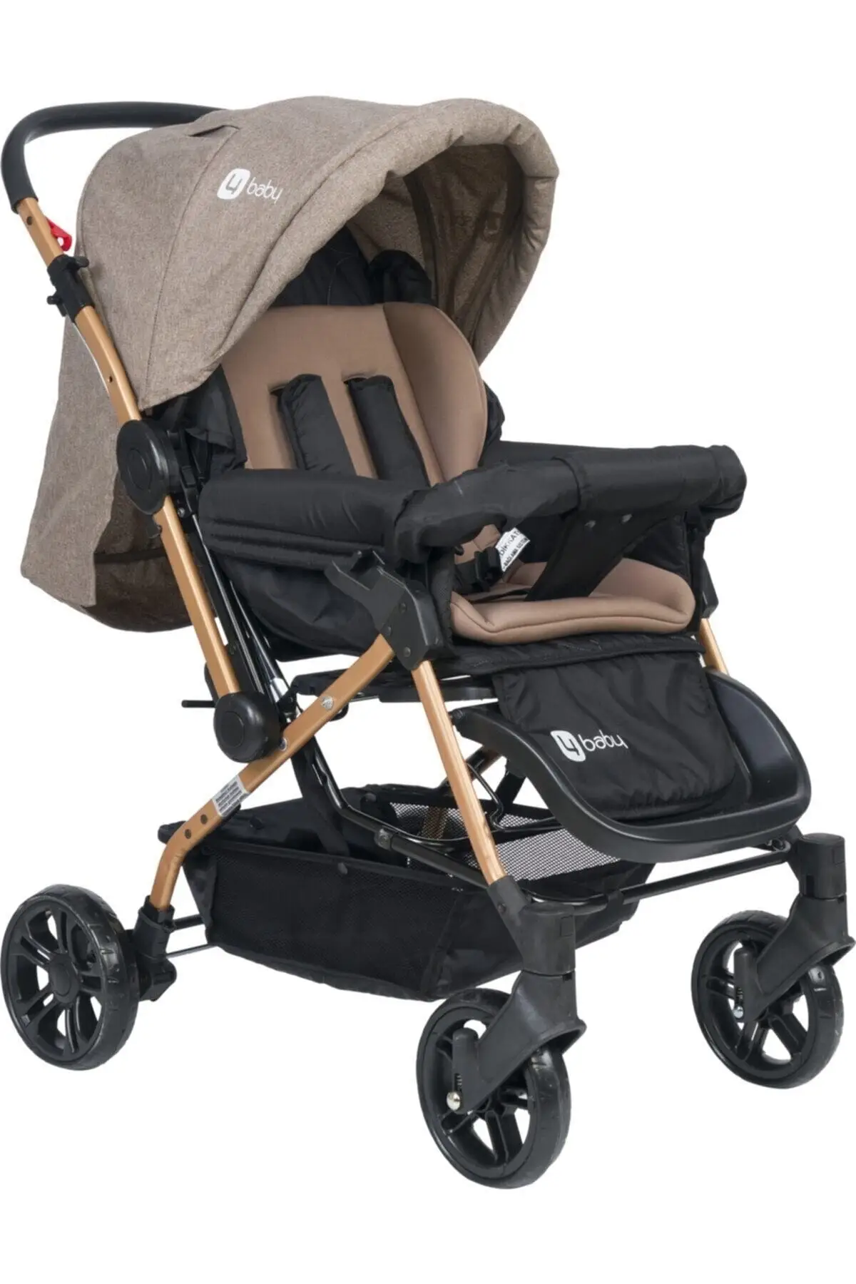 Set of 4 pcs Olympos Baby Stroller Travel Pushchair Thermal Bag, Baby Crib Coffee Gold, Baby Seat enlarge