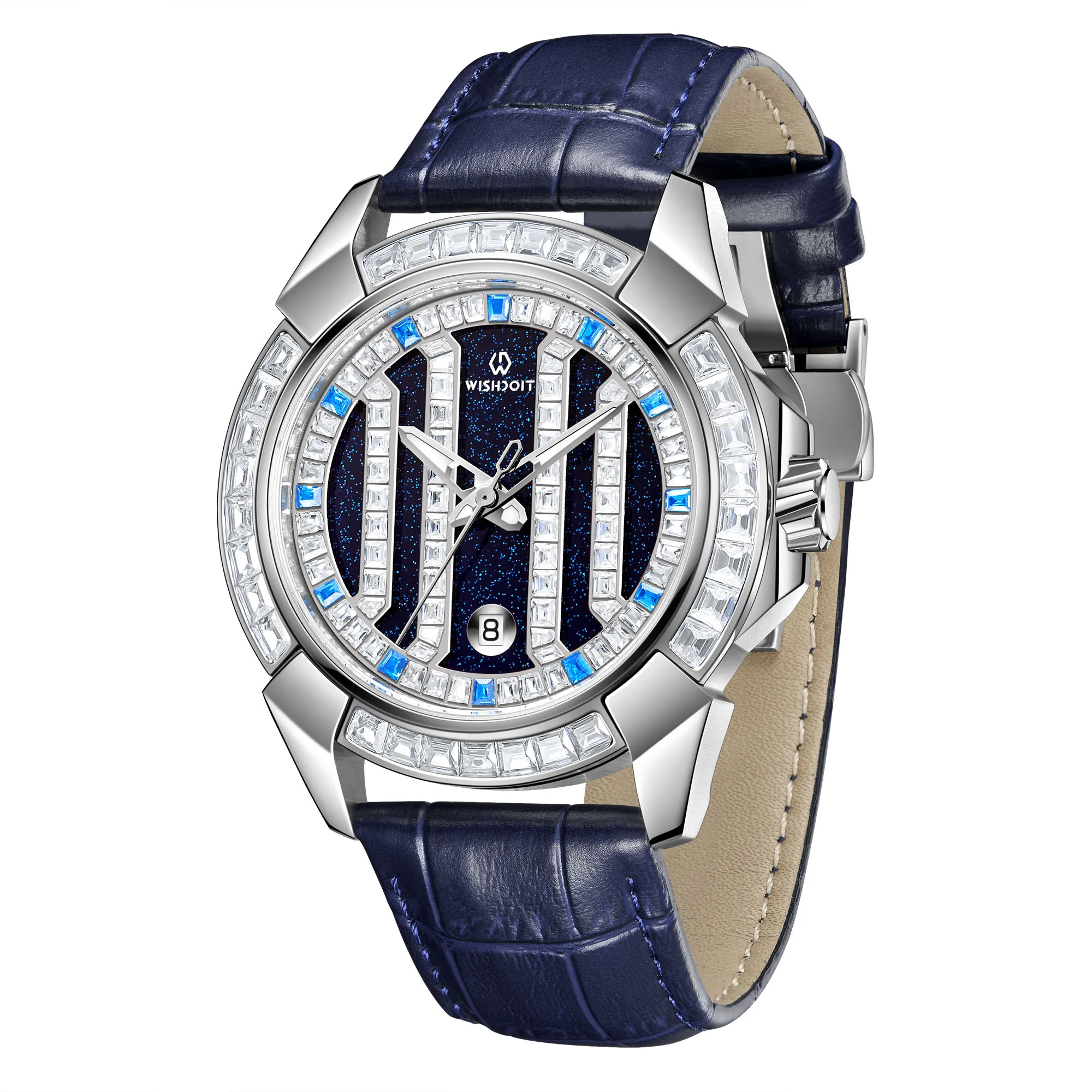 Wishdoit Мужские кварцевые часы синего цвета