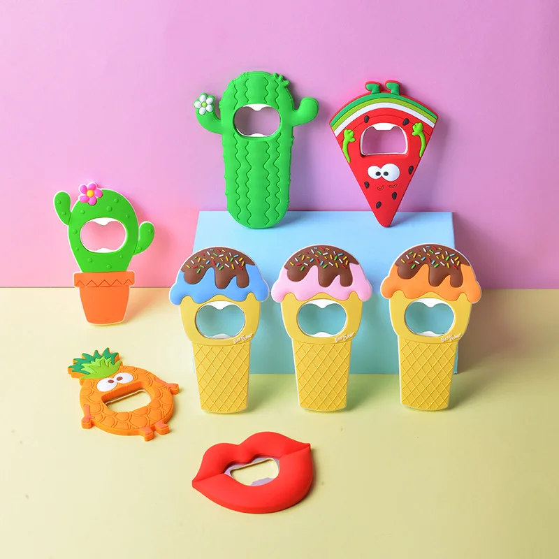 

Creative Multifunction Cartoon Silicone Beer Bottle Opener Fridge Magnet Kitchen Tools