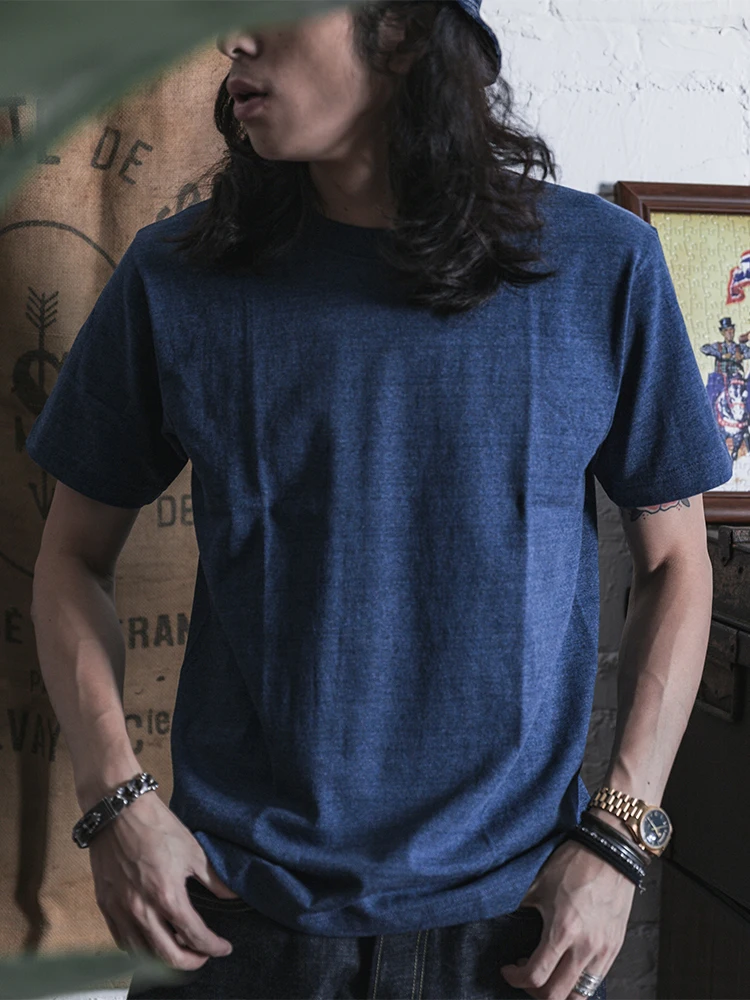Pure Blue Japan SS5011-P Pale Indigo Dyed Crewneck T-Shirt