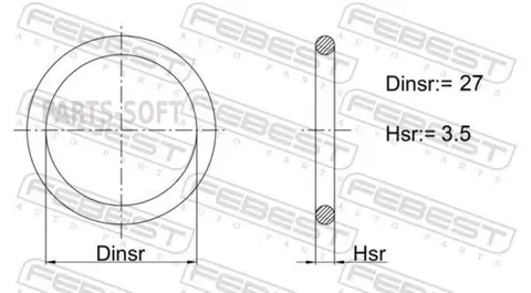 FEBEST 02400008 Кольцо уплотнительное распределителя зажигания 27x3.5