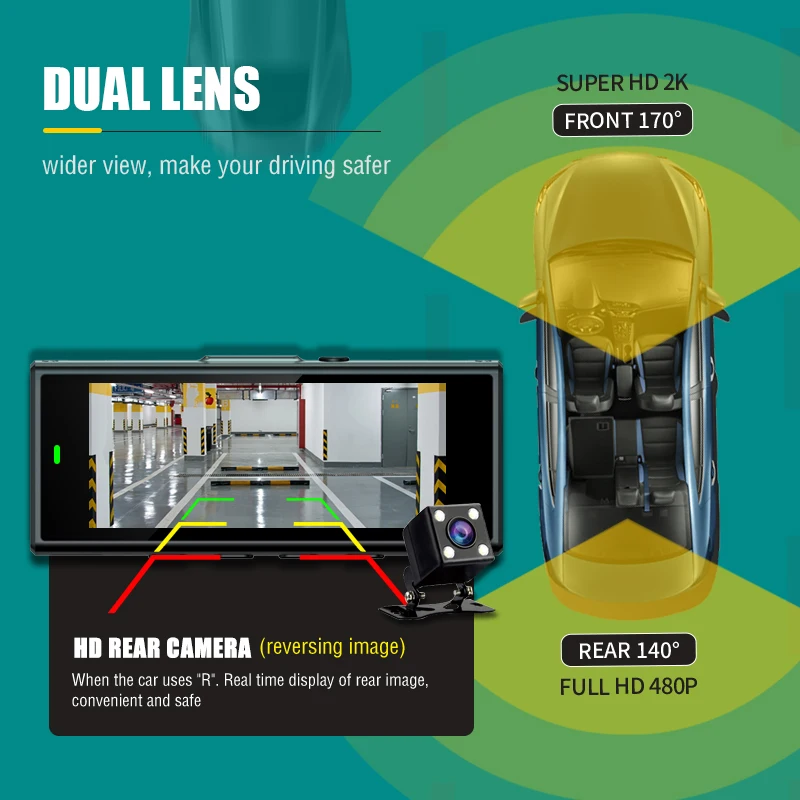 Asawin A5 Dual Lens Dash Cam for Car Dvr Front And Back 3.16 Ips Sceen Fhd 1080P G-Sensor Night Vision |