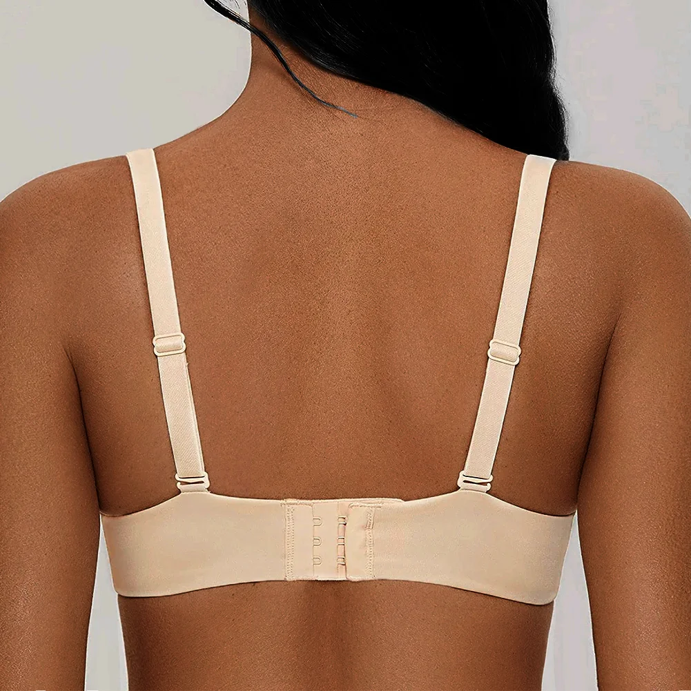 Women’s Push Up T-Shirt Bra Comfort Padded Underwire Bra Lift Up Add One Cup