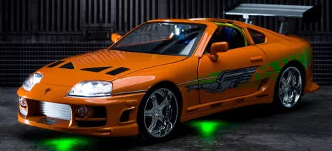 Jada Toys Форсаж 1995 Toyota Supra оранжевая с подсветкой Брайан