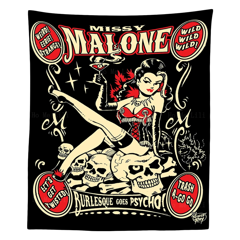 

Гобелены с распламенными черепами, скалами, булавками, девушками, горячим стержнем, классное искусство для гаража, гобелен от Ho Me Lili для гост...