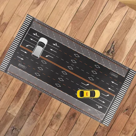 Коврик для мыши с парковкой 1/64, нескользящий мини-литой под давлением коврик для гаража и автомобиля, подвижный настольный игровой коврик для модели автомобиля, диорама