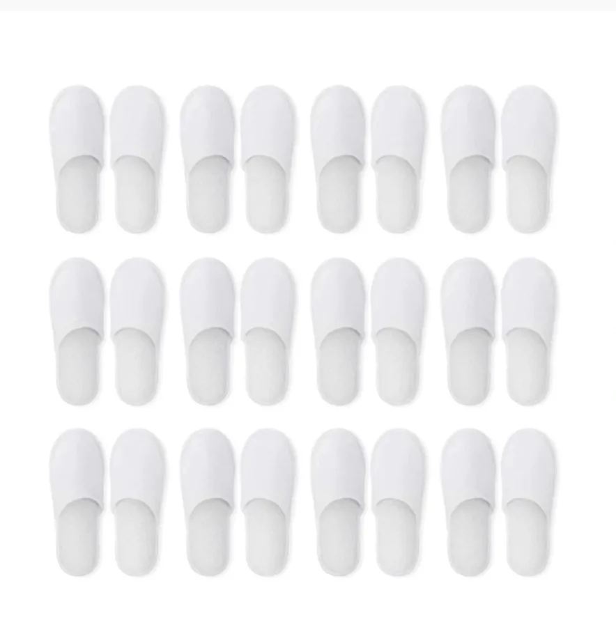 100 pairs closed toe disposable slippers Size suitable for hotel holiday  spa guest, for men and women, (white) (black)  2.5 mm