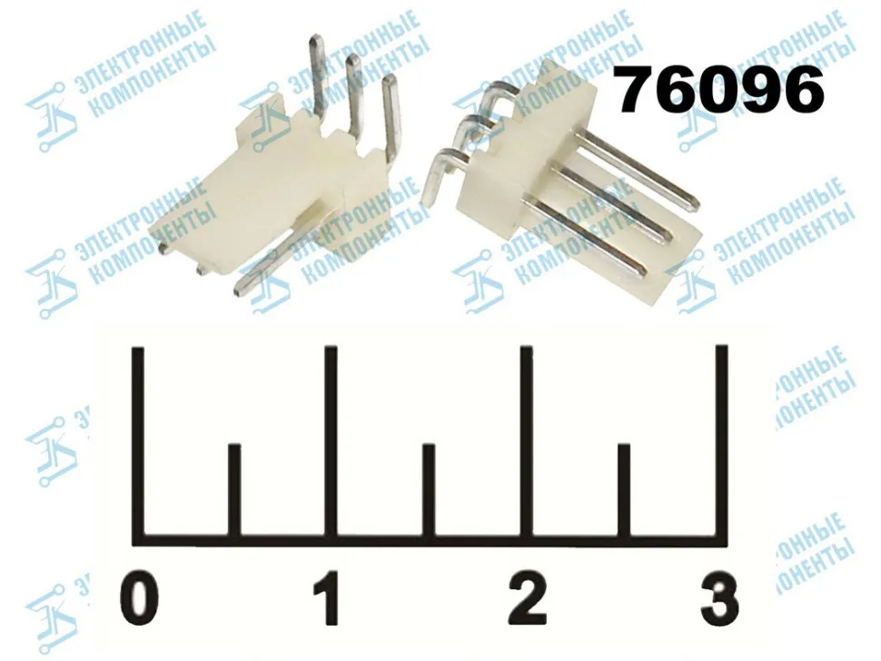 Connector 3pin plug on board pitch 2.54mm angle (wf-03r) | Plug &amp Connectors