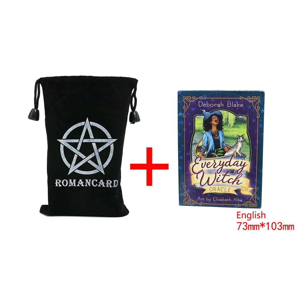 

New Gift Bag Everyday Witch Oracle Cards Deck Mysterious Fate Divination English With Guidebook Tarot Cards for Beginners