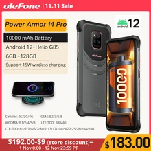 Ulefone Power Armor 14 Pro Rugged Phone 10000mAh Android 12 Waterproof Smartphone 128GB  5G/2.4GWLAN WirelessCharging NFC Global