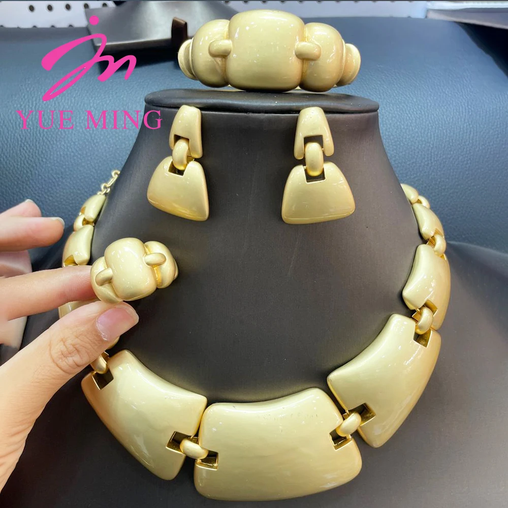 YM Цветочная форма Φ 18k позолоченное ожерелье кольцо браслет свадебные серьги