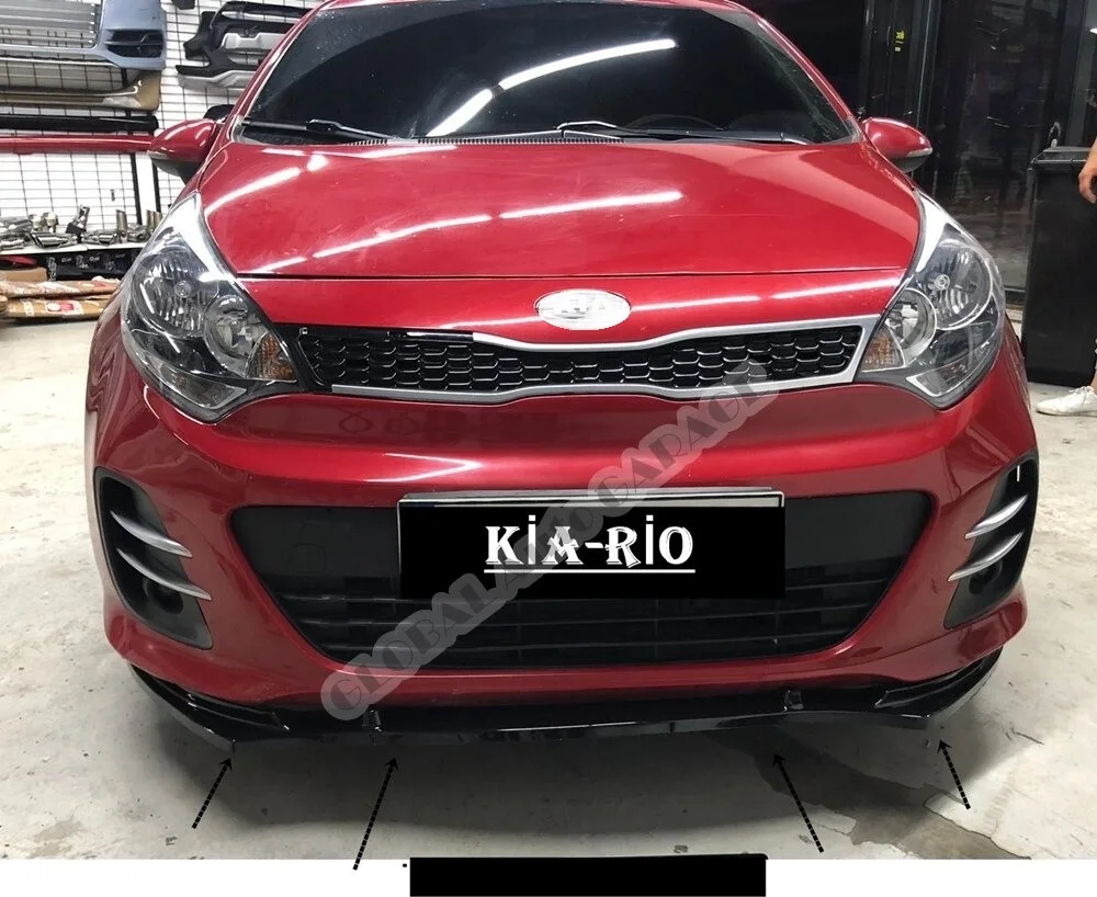 Для Kia Rio накладка на передний бампер губа 2005-2020 пианино глянцевый черный
