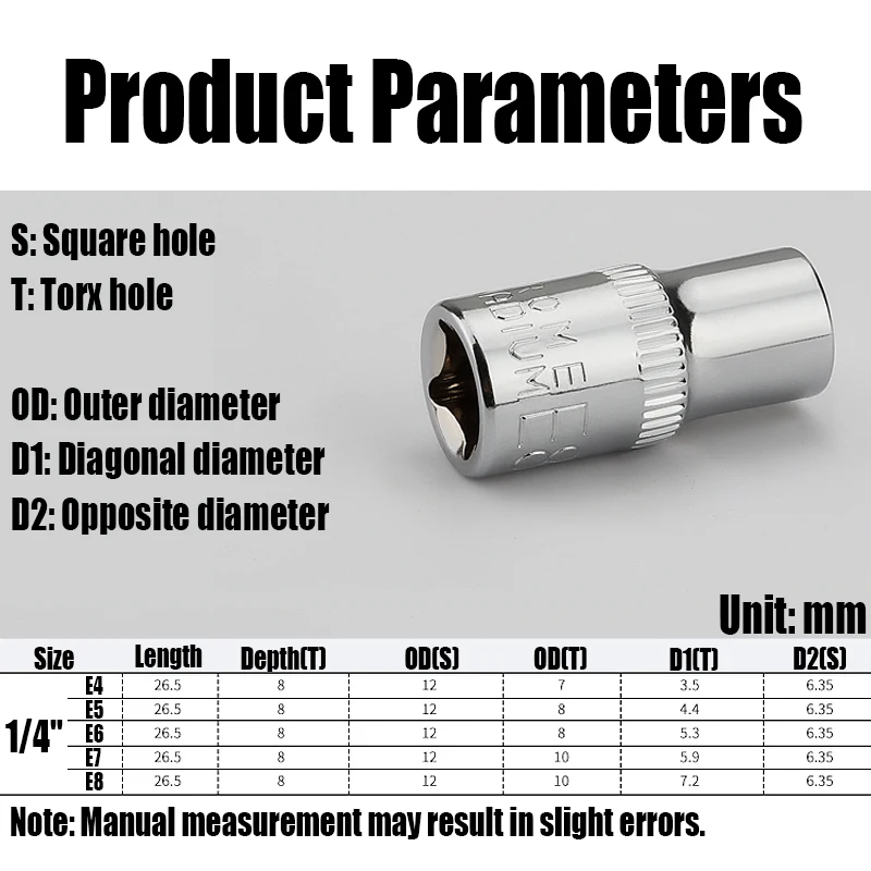 1 шт. торцевой ключ с трещоткой 1/4 дюйма