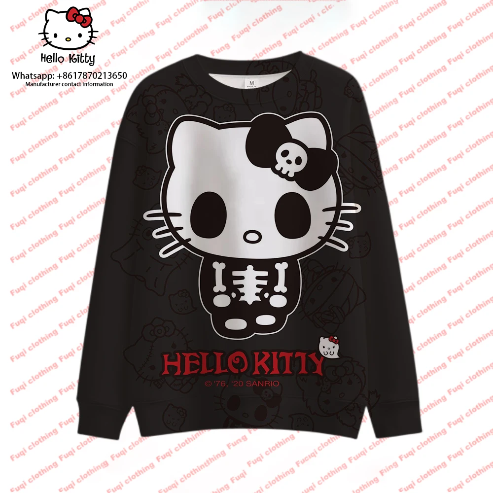 

Hello Kitty New Cute Printed Round Neck Sweater Women Autumn Pullover Sweater Women Cartoon Loose Sportswear